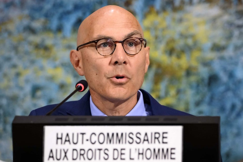 UN High Commissioner for Human Rights Volker Turk speaking at the opening of a session of the UN Human Rights Council in Geneva last September. Photo: AFP