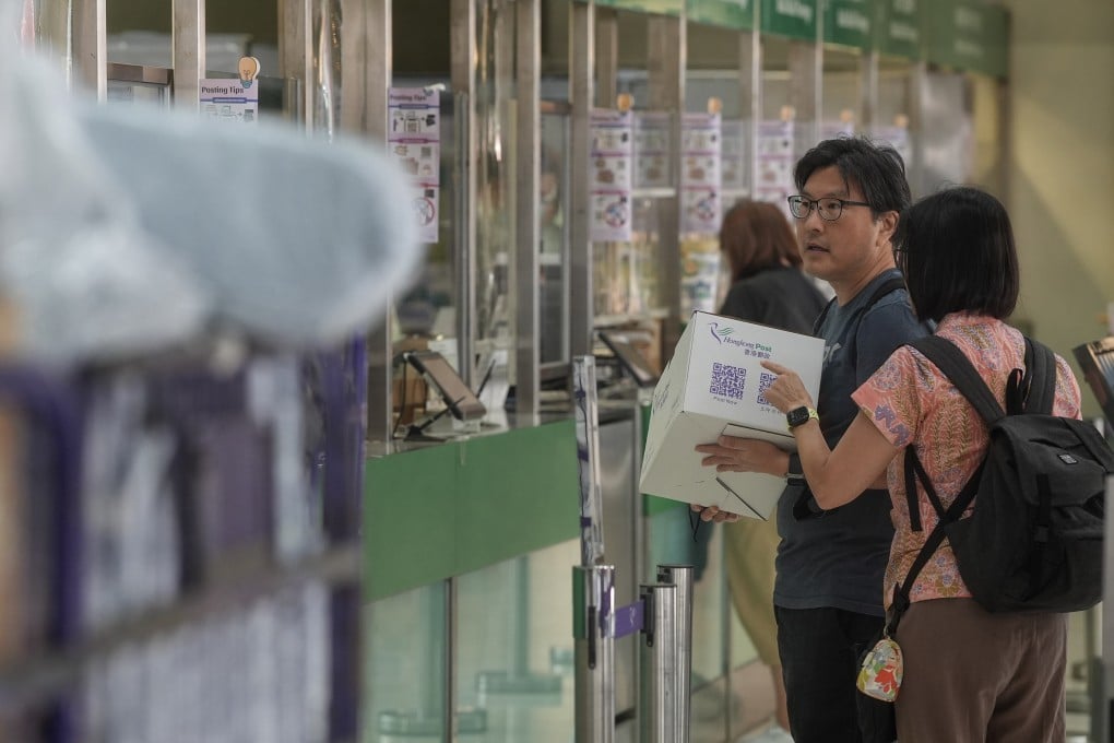 Residents mail parcels at the General Post Office in Central in May 2025. Photo: Elson Li