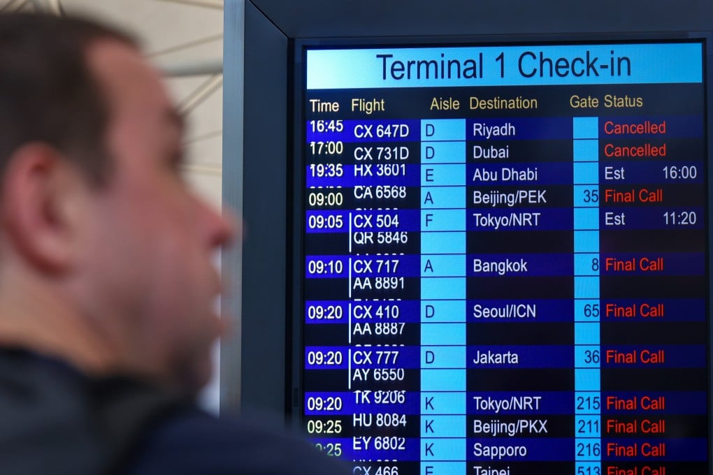 Flights to the Middle East from Hong Kong have been cancelled during the conflict. Photo: Dickson Lee