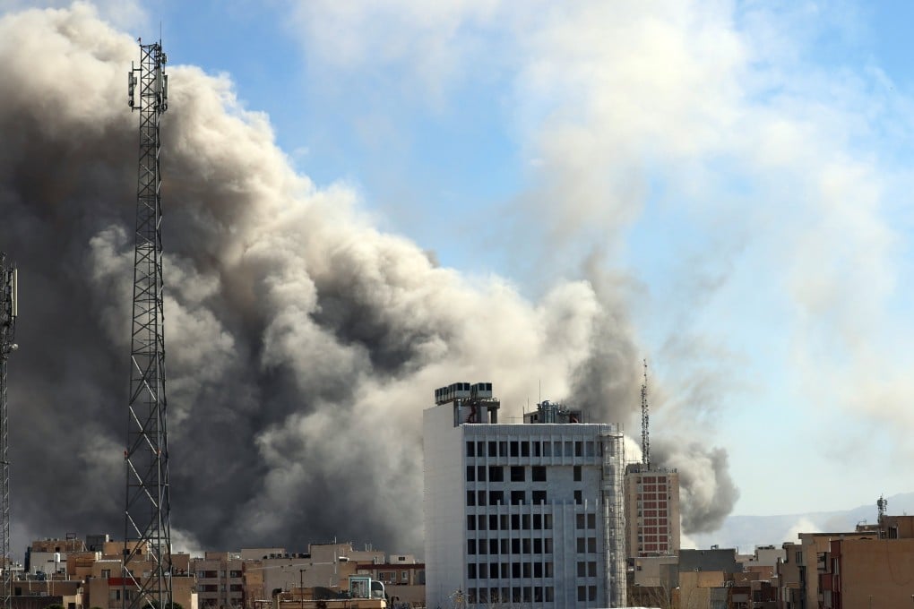 Smoke rises above Tehran following a missile strike on March 1. The growing conflict in the Middle East is likely to accelerate China’s energy security drive, analysts say. Photo: EPA