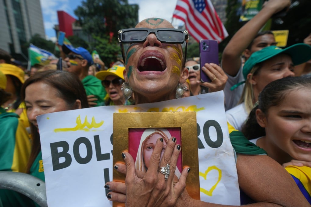 Supporters of former president Jair Bolsonaro take part in a protest against President Luiz Inacio Lula da Silva in Sao Paulo, Brazil on Sunday. Photo: AP