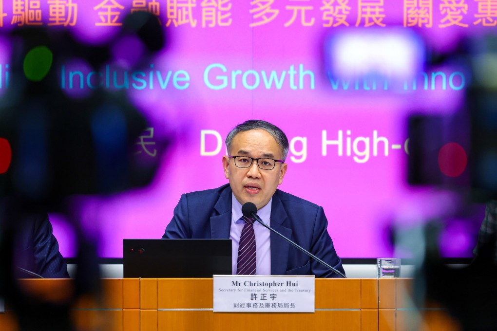 Hong Kong’s Secretary for Financial Services and the Treasury, Christopher Hui Ching-yu. Photo: Dickson Lee