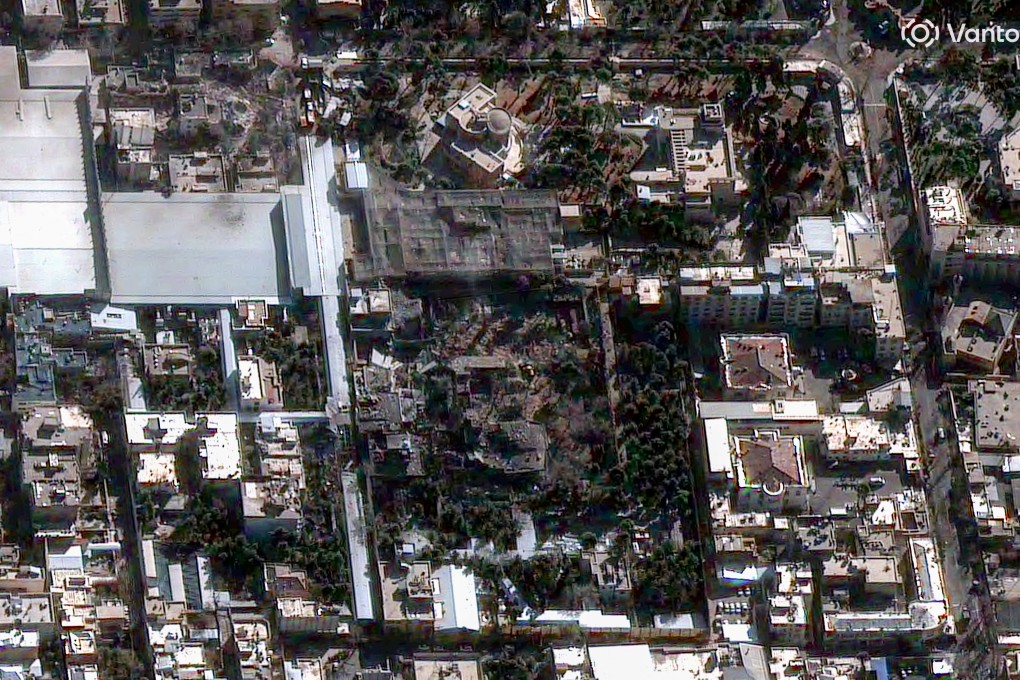 A satellite image of a destroyed residence complex belonging to Supreme leader Ayatollah Ali Khamenei in Tehran, Iran, on Sunday. Photo: Reuters