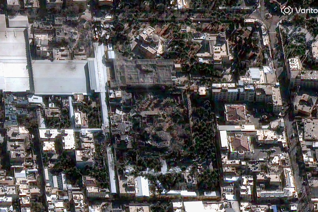 A satellite image of a destroyed residence complex belonging to Supreme leader Ayatollah Ali Khamenei in Tehran, Iran, on Sunday. Photo: Reuters