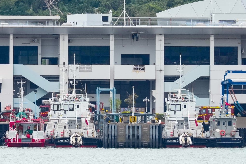 The vessel was moored at Stonecutters Island. Photo: Jelly Tse