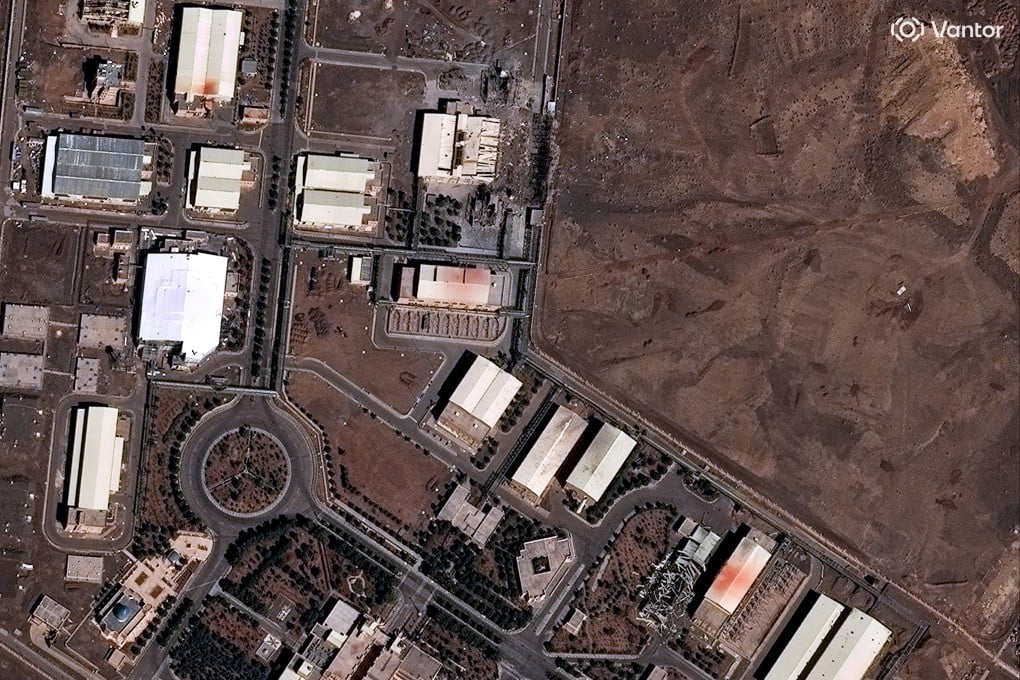 A view of the Natanz facility with building damage. Photo: Vantor via Reuters