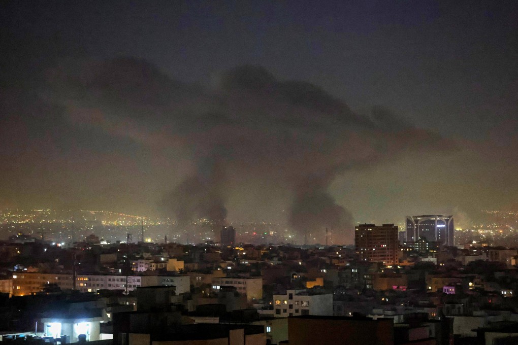 Smoke rises over Tehran after explosions hit the Iranian capital on March 3. The growing conflict in the Middle East is disrupting shipping flows, affecting China’s imports of key materials. Photo: AFP