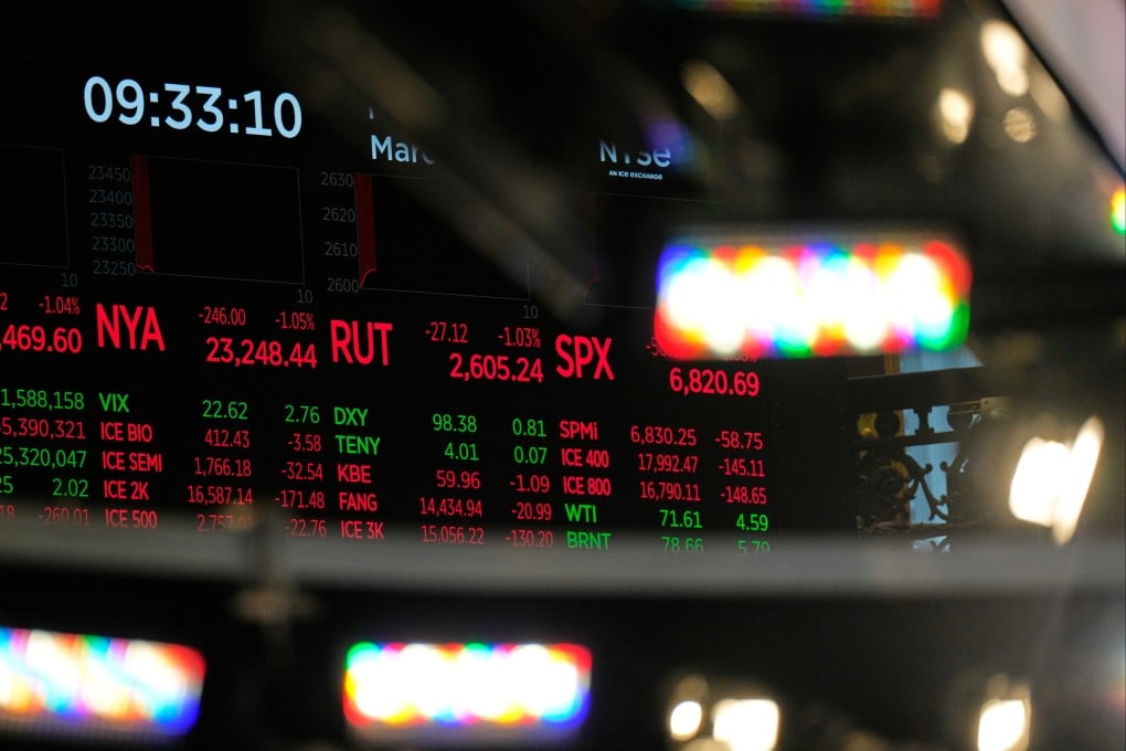 Financial data is displayed at the New York Stock Exchange. Photo: AP