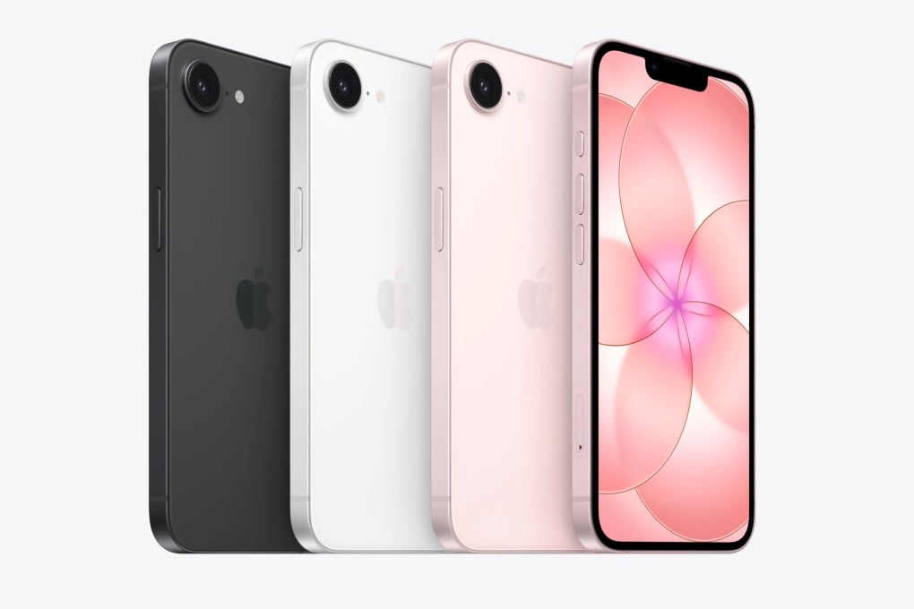 Apple’s new iPhone 17e model comes in black, white and soft pink colours. Photo: Handout