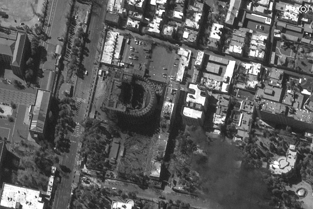 The presidential complex in Tehran following air strikes. Photo: Vantor via AFP