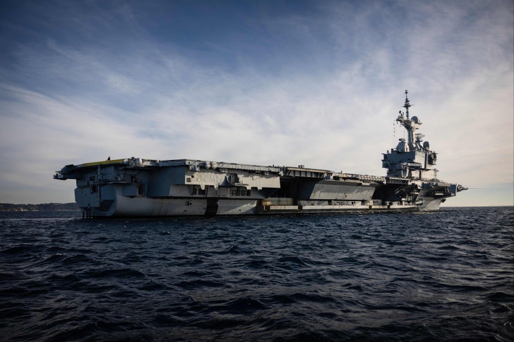 French aircraft carrier Charles de Gaulle sails in the Mediterranean Sea off the coast of Toulon in November 2024. Photo: AFP