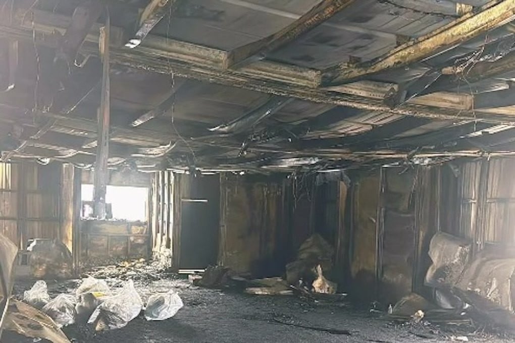 The aftermath of a fire on Saturday at Ebetsu Masjid, a mosque in the city of Ebetsu, central Hokkaido, Japan. Photo: Facebook/Kamran Khan