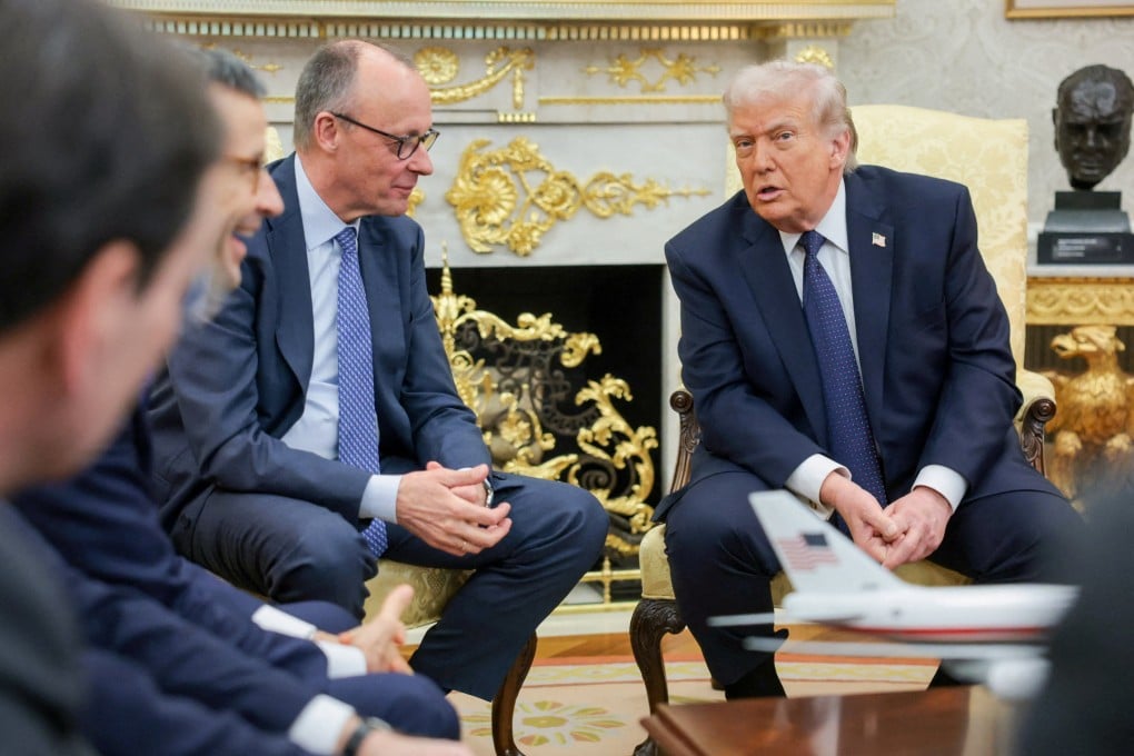 German Chancellor Friedrich Merz and US President Donald Trump meet in the Oval Office on Tuesday. Photo: Reuters