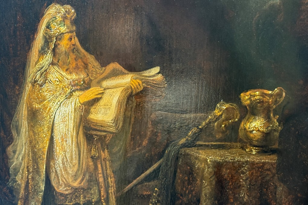 “Vision of Zacharias in the Temple”, confirmed by Dutch researchers as a 1633 original work by Rembrandt, is displayed at the Rijksmuseum Atelier in Amsterdam on March 2, 2026. Photo: Reuters