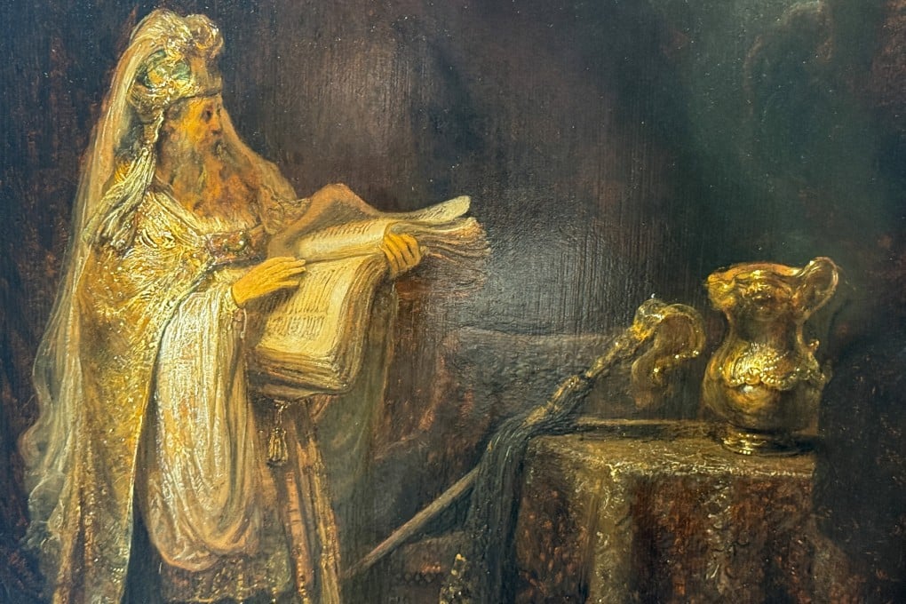 “Vision of Zacharias in the Temple”, confirmed by Dutch researchers as a 1633 original work by Rembrandt, is displayed at the Rijksmuseum Atelier in Amsterdam on March 2, 2026. Photo: Reuters