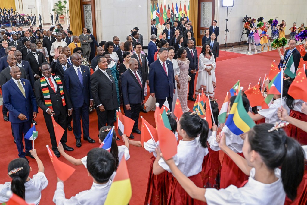 Guests attending a China-Africa cooperation summit are greeted by children on their way to a banquet hosted by Chinese President Xi Jinping at the Great Hall of the People in Beijing on September 4, 2024. Photo: Xinhua