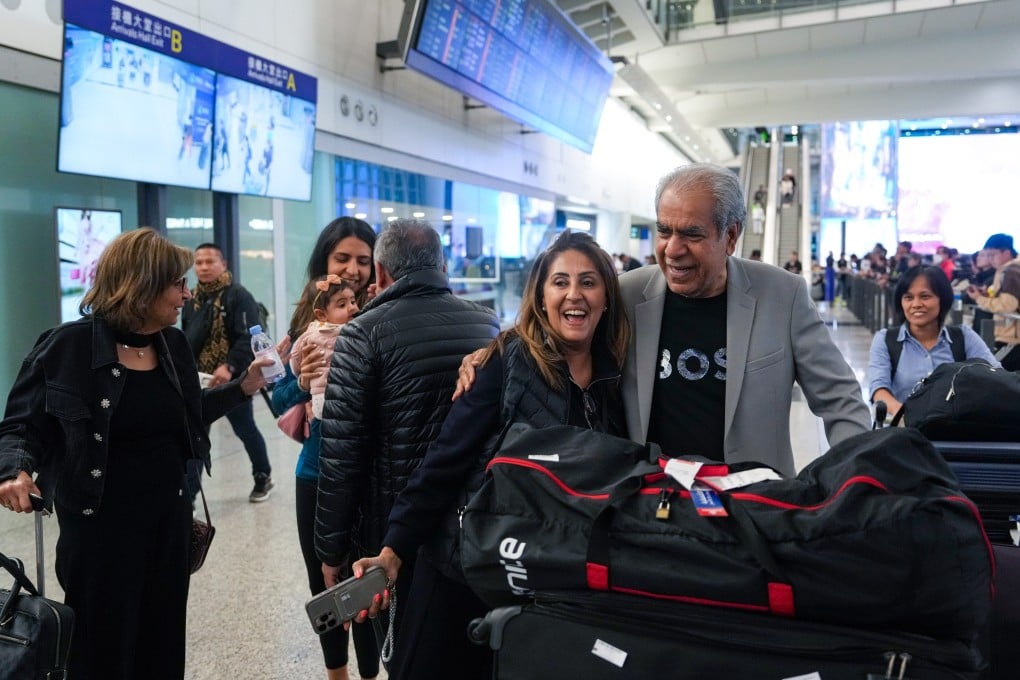Family members were waiting for passengers at the airport’s arrival hall. Photo: Sam Tsang
