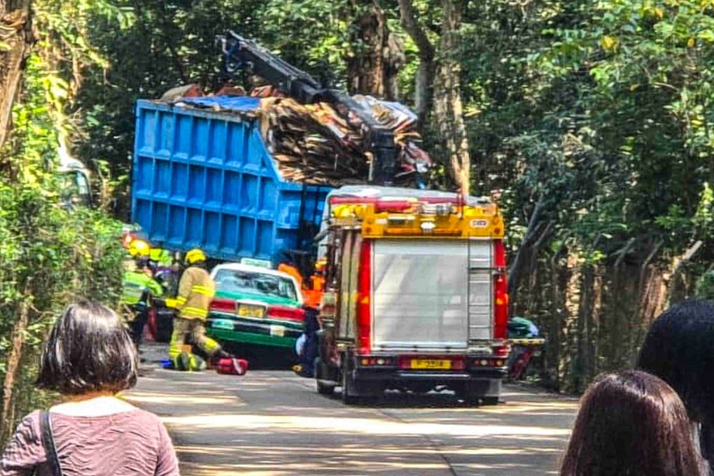 The scene of the accident on Fan Kam Road near the Fanling golf course. Photo: Handout
