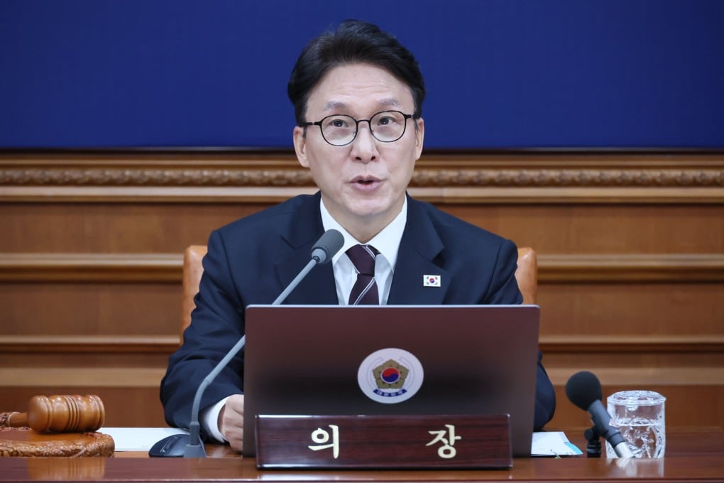 South Korean Prime Minister Kim Min-seok speaks during a cabinet meeting at the government complex in Seoul on Tuesday. Photo: EPA/YONHAP