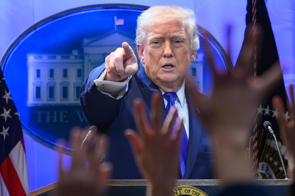 US President Donald Trump speaks during a press conference  at the White House in February. Photo: AFP