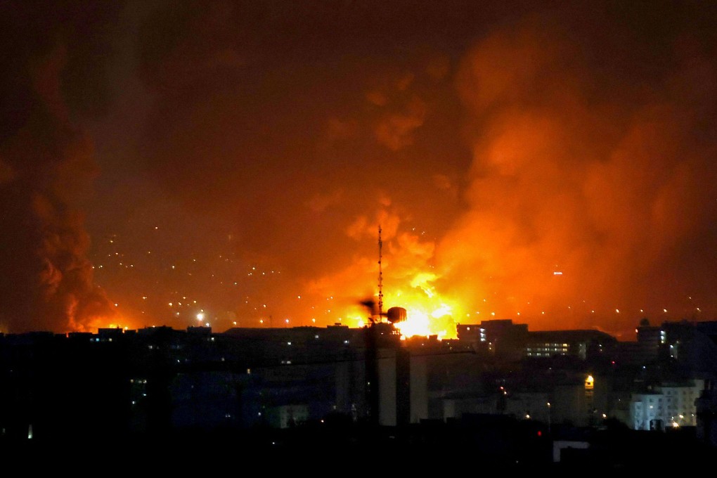 Smoke and fire rise after airstrikes at Mehrabad International Airport in Tehran. Photo: AFP