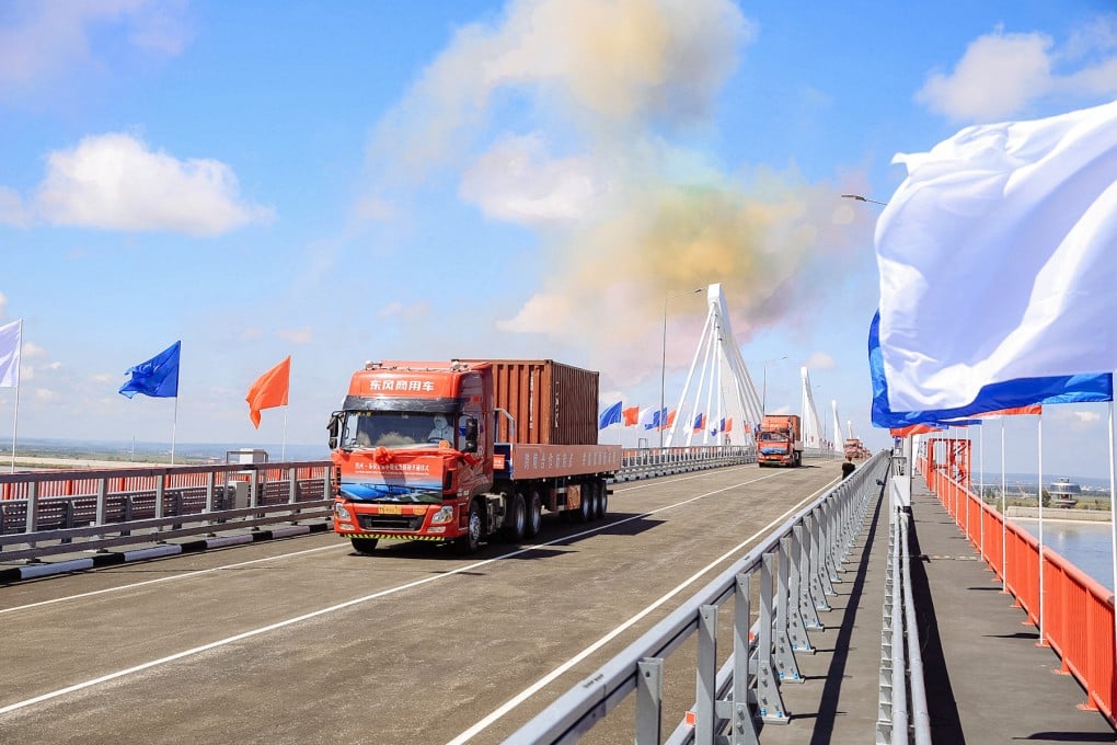 The Blagoveshchensk–Heihe bridge crosses the Heilong (Amur) River, linking China and Russia. Photo: AFP/Amur region government press service