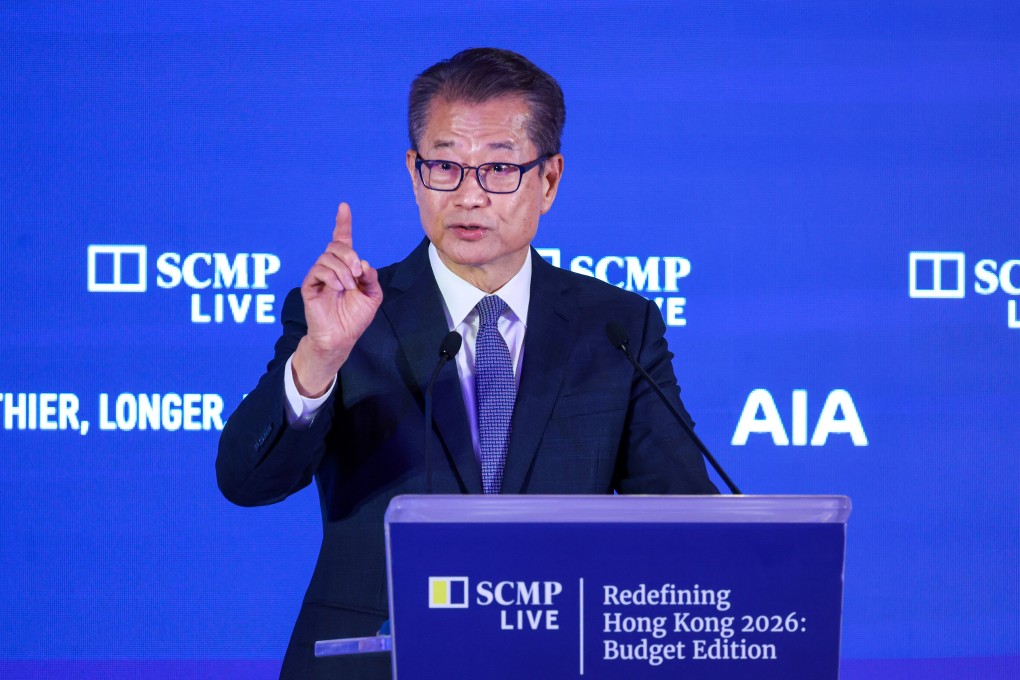 Financial Secretary Paul Chan at the “Redefining Hong Kong 2026: Budget Edition” conference. Photo: Dickson Lee
