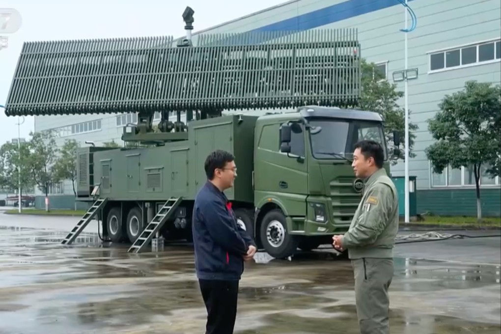 China’s urban police anti-drone swarm microwave defence system. Photo: CCTV