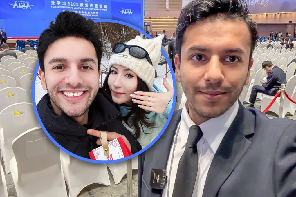An Iraqi journalist who went viral in China for performing the Subject 3 dance has become engaged to a woman from Xinjiang. He moved to China at the age of 11.  Photo: SCMP composite/Baidu/Douyin