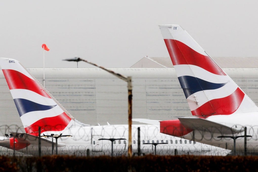 British Airways planes are parked at Heathrow Airport on February 27. Photo: AFP