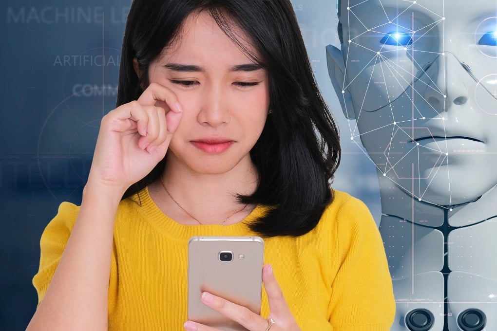A wave of “cyber heartbreak” is sweeping mainland social media as users lament the emotional loss of artificial intelligence companions following updates that make them feel colder and less familiar. Photo: SCMP composite/Shutterstock