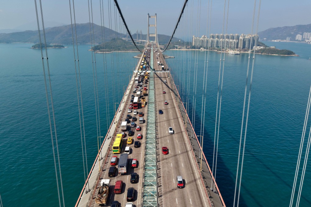 Traffic congestion on the Tsing Ma Bridge after the accident. Photo: Sam Tsang