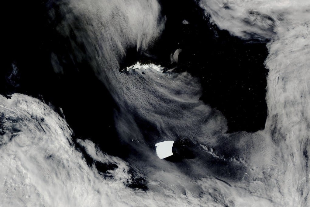 Nasa’s Aqua satellite shows an iceberg with the designation A23a heading towards the island of South Georgia off the coast of Antarctica on January 15, 2025. Photo: Nasa Worldview/dpa