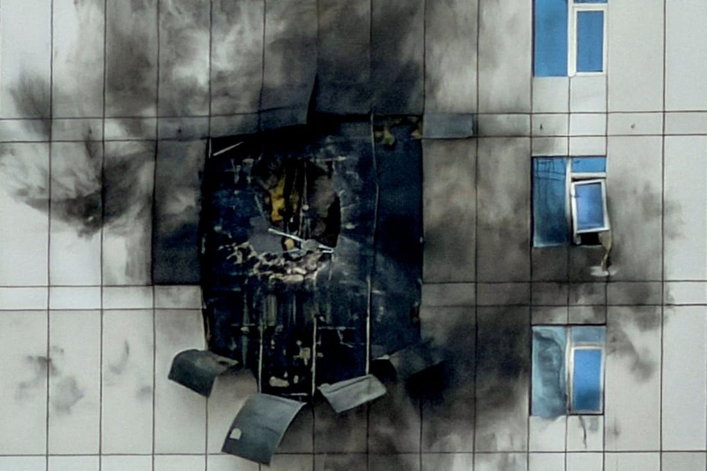 A building in Juffair, Manama, Bahrain damaged by an Iranian drone attack seen on March 1. Photo: Reuters