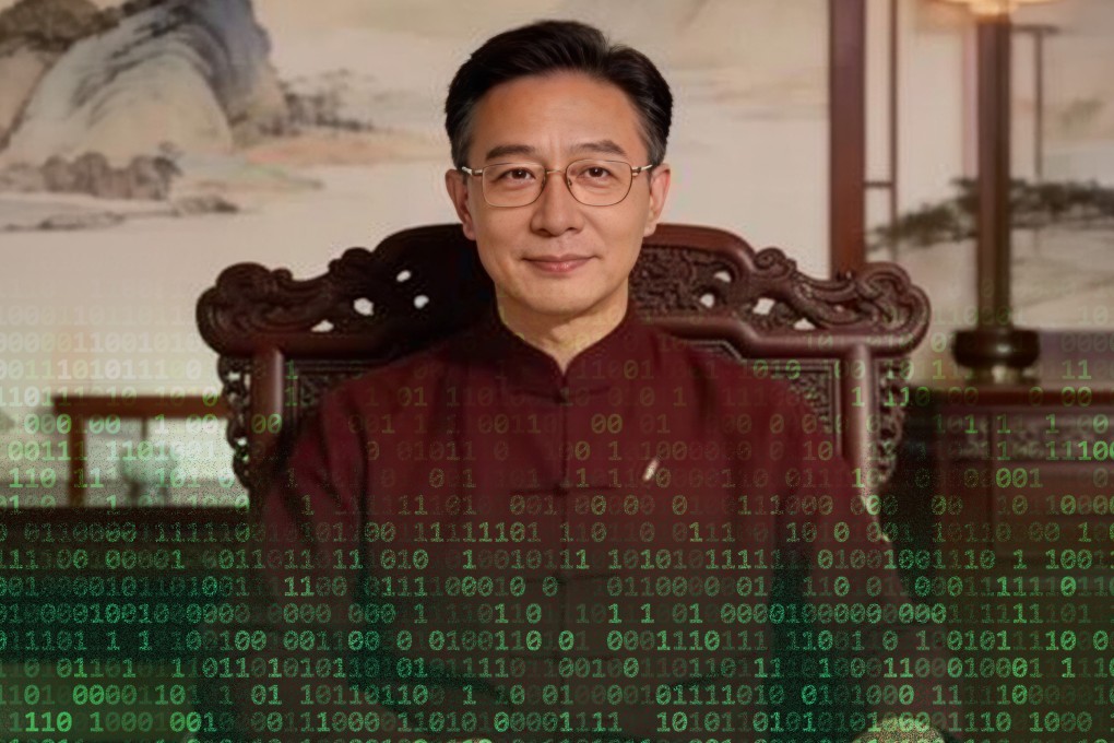 A young Chinese woman created a WeChat newsfeed account, using artificial intelligence to develop a persona of an acclaimed middle-aged man who lectures on the importance of respecting science and rejecting superstition. Photo: SCMP composite/Shutterstock/Douyin