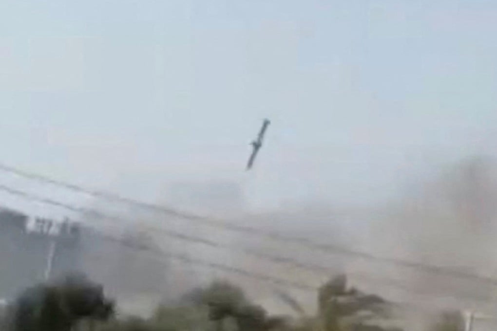 A still image from video shows what appears to be a US Tomahawk missile hitting near the Shajareh Tayyebeh Elementary School in Minab, Iran. Photo: Mehr News Agency via Reuters