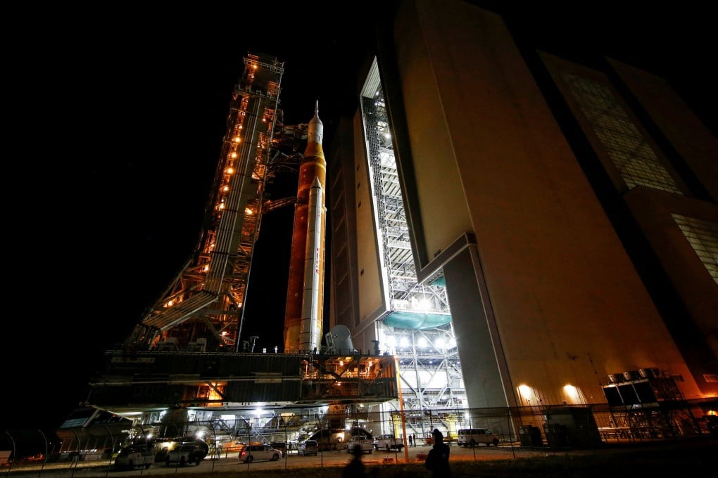 Nasa’s next-generation moon rocket, the Space Launch System (SLS) rocket with the Orion crew capsule. Photo: Reuters