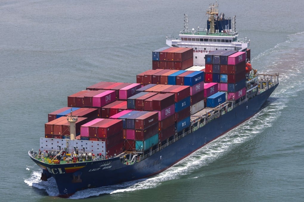 A container ship sails from the Hai Phong International Container Port in Vietnam. Photo: Reuters