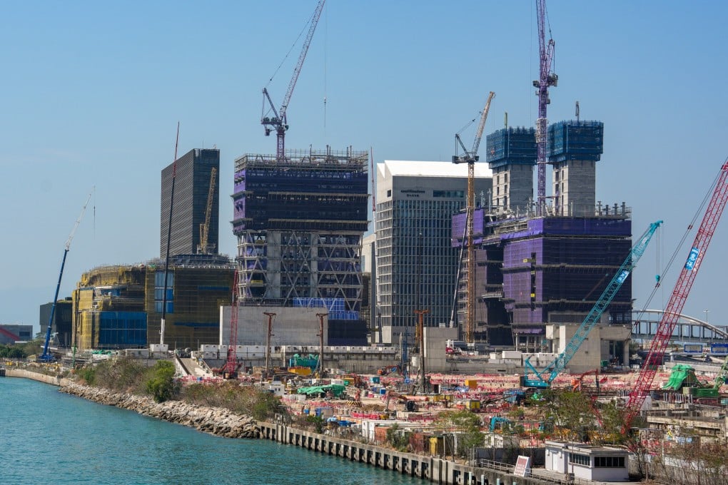 Construction continues on the Lyric Theatre Complex and the Artist Square Towers in the West Kowloon Cultural District as of February 13, 2026. Photo: Jelly Tse