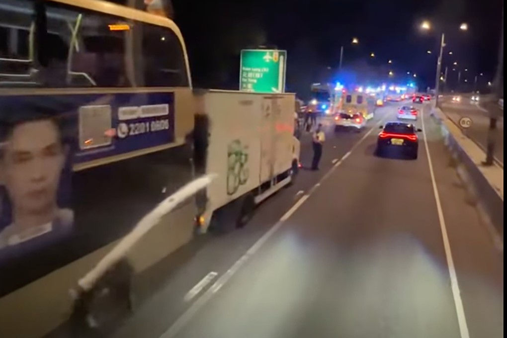 The accident occurred near Pok Oi Hospital in Yuen Long. Photo: Facebook/ar.po1