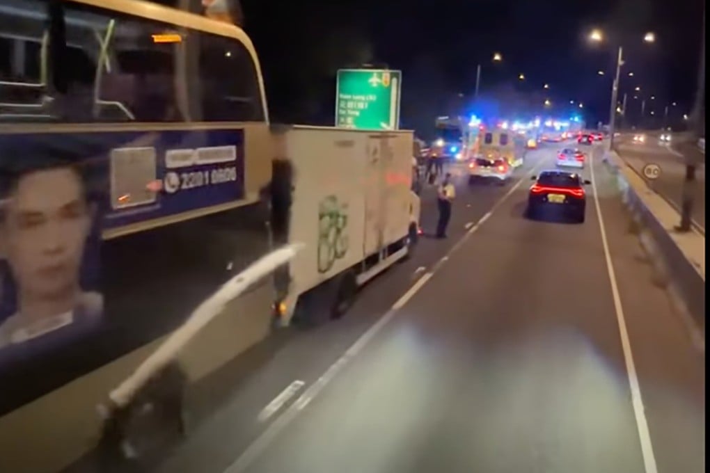 The accident occurred near Pok Oi Hospital in Yuen Long. Photo: Facebook/ar.po1