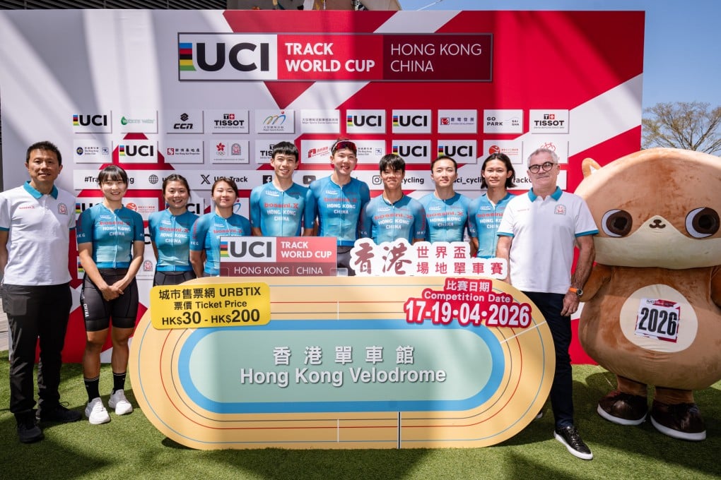 Hong Kong head coach Hervé Dagorne (extreme right) says the team “really need to be at our best” to do well at the UCI Track World Cup in Hong Kong next month. Photo: HKCA