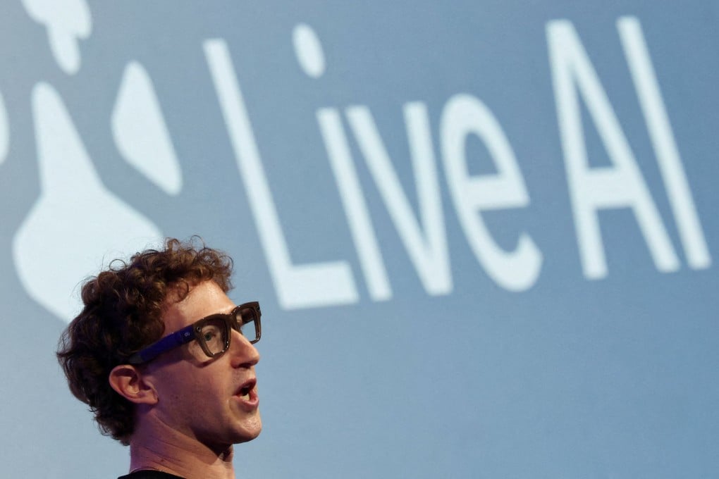 Meta CEO Mark Zuckerberg wears the Meta Ray-Ban Display glasses during an event at the company’s headquarters in Menlo Park on September 17, 2025. Photo: Reuters