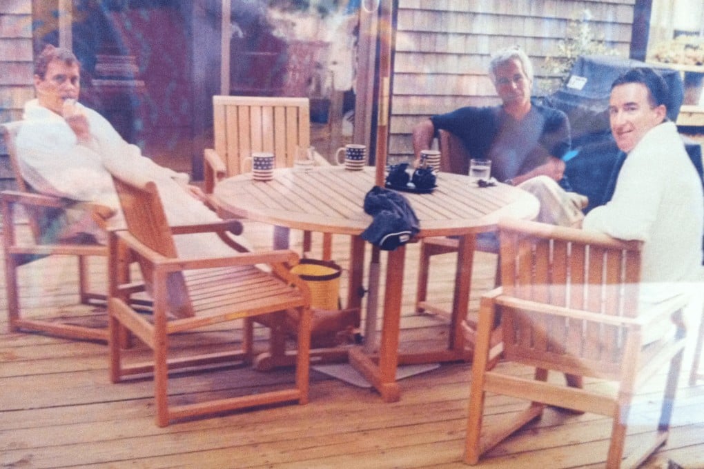 An undated image shows Jeffrey Epstein (centre) sitting with Andrew Mountbatten-Windsor and Peter Mandelson. Photo: US Department of Justice via AP
