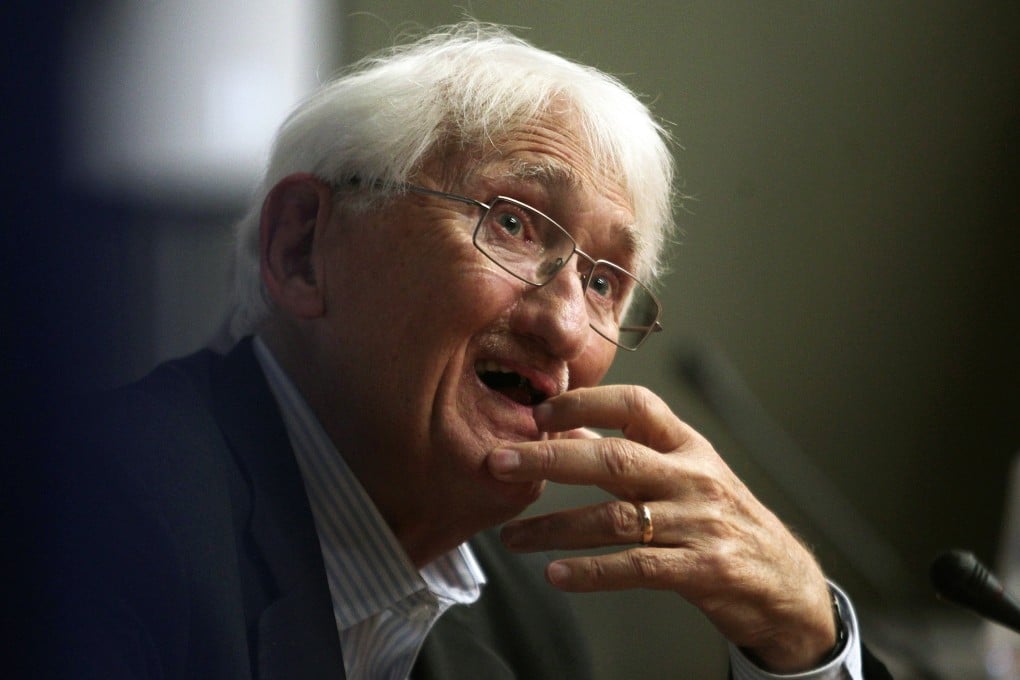 German philosopher Juergen Habermas speaks during a press conference in Athens, Greece, in August 2013. Photo: EPA