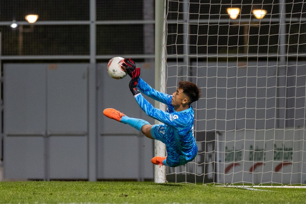 Pong Cheuk-hei is currently the No 1 for a record-breaking Kitchee side that beat Kowloon City 4-0 on Saturday. Photo: Kitchee SC