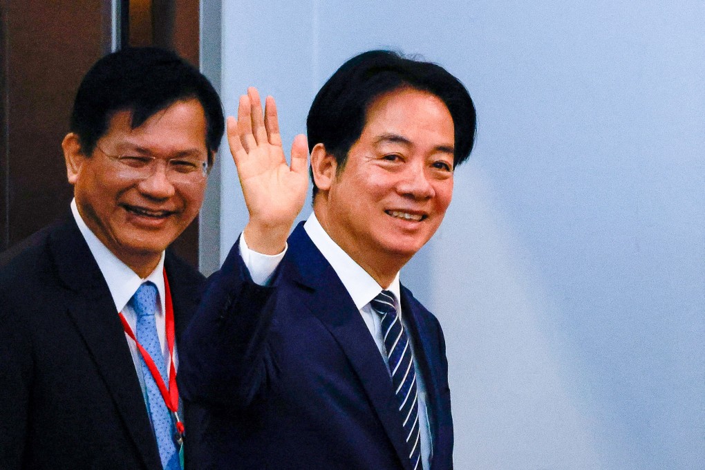 Taiwanese leader William Lai Ching-te (right) says that with the island’s economic growth, it can “absolutely afford” a proposed US$39 billion special defence budget. Photo: Reuters