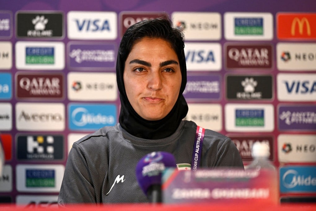 Iranian women’s football team captain Zahra Ghanbari at Robina Stadium on the Gold Coast, Australia on March 1. Photo: AAP Image / Dave Hunt via Reuters