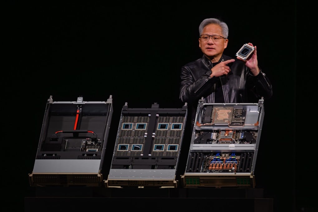 Nvidia CEO Jensen Huang speaks during the company’s annual GTC conference in San Jose on Monday. Photo: Bay Area News Group via AP