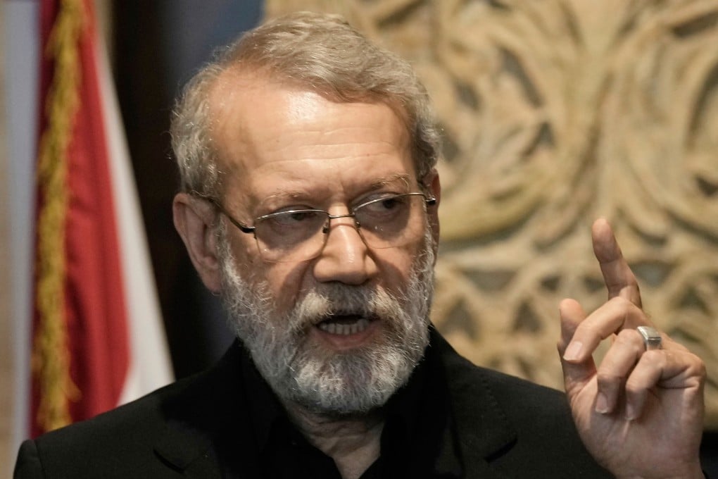 Iranian Secretary of Supreme National Security Council Ali Larijani speaks during a press conference on August 13, 2025. Photo: AP